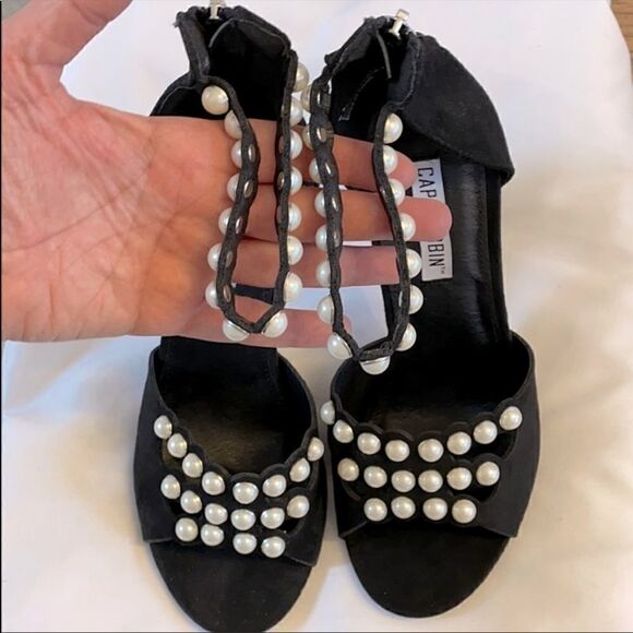 CAPE ROBBIN BLACK MICROFIBER SANDALS. NEW - Picture 3 of 9